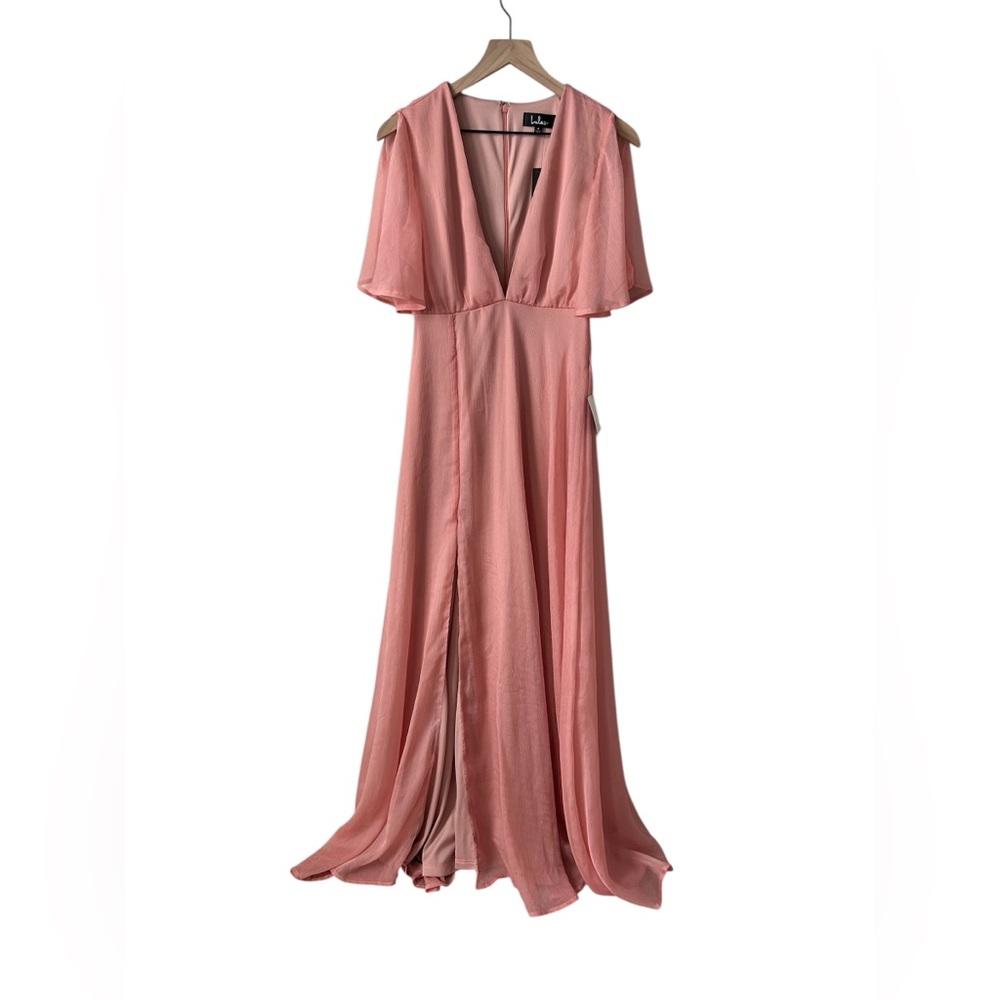 Lulus Blush Pink Flutter Sleeve Maxi Dress – Romantic Formal Occasion